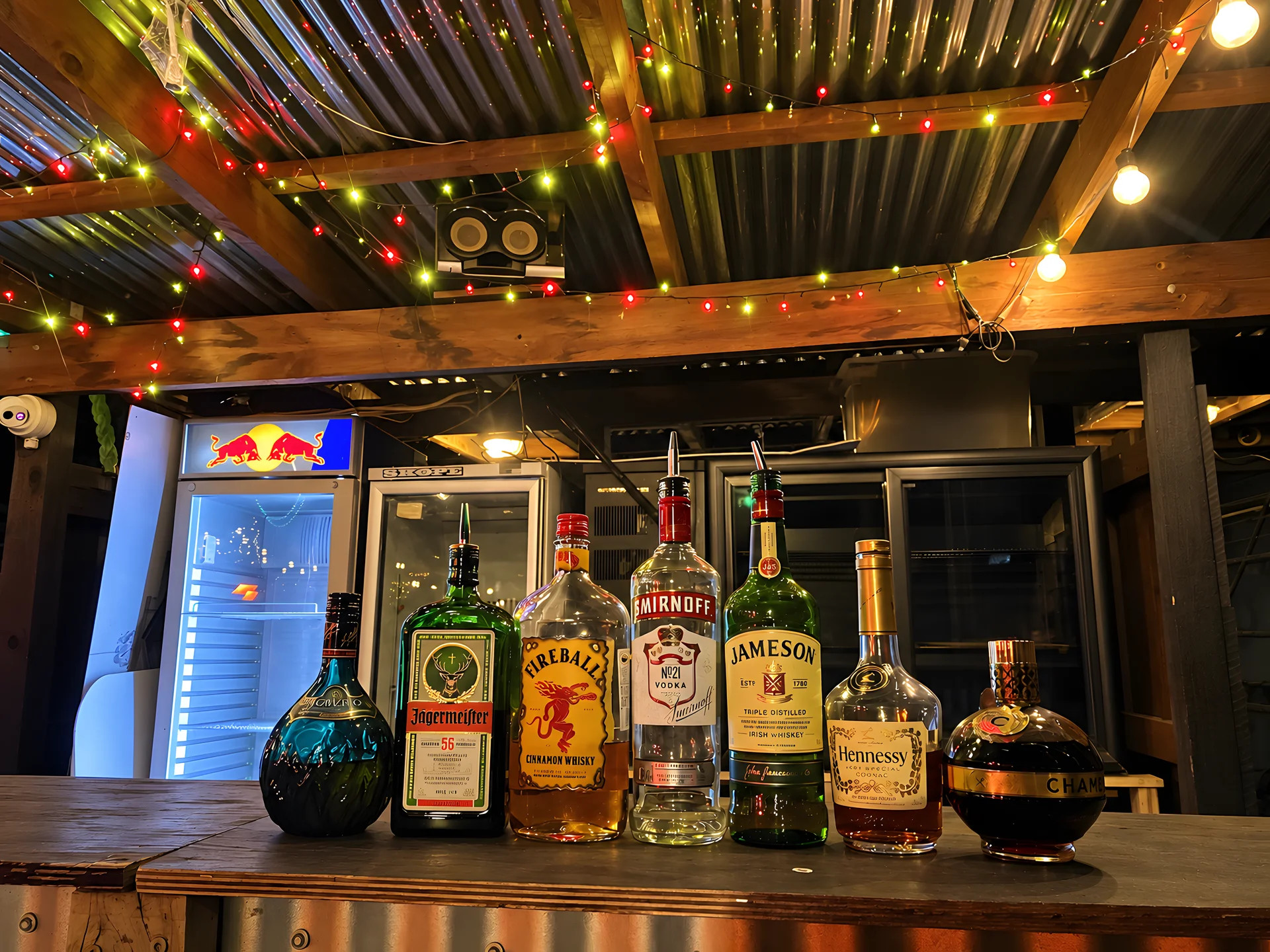 Bar interior with sport playing on wall screens